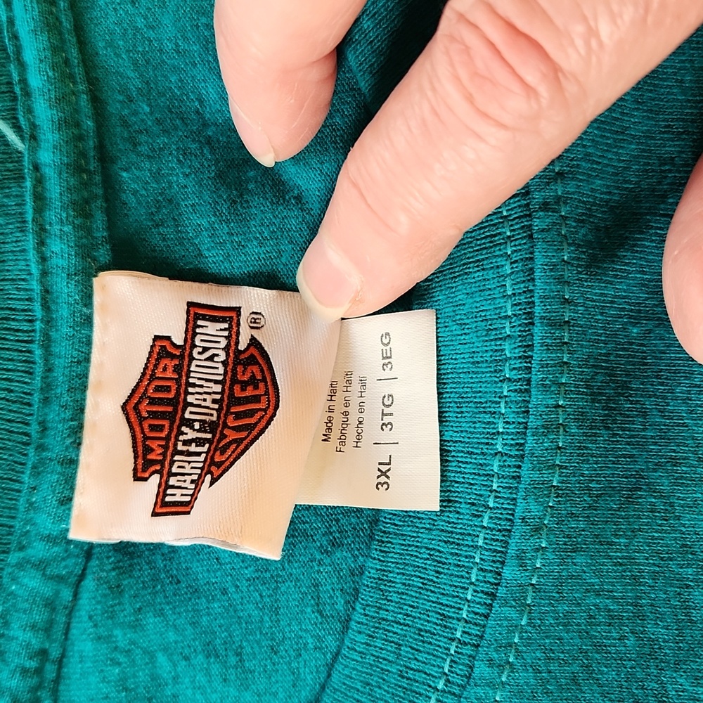 Harley-Davidson Men's Aqua Short Sleeve Tee - Picture 3 of 6